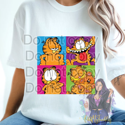 Orange cat POP ART DTF