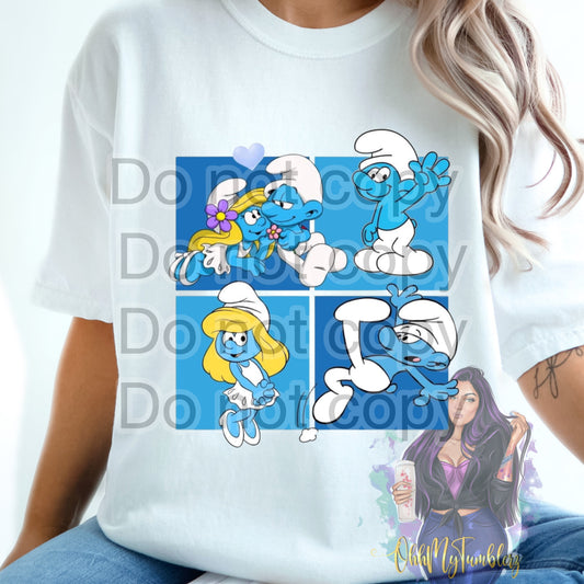 Pop art smurf DTF