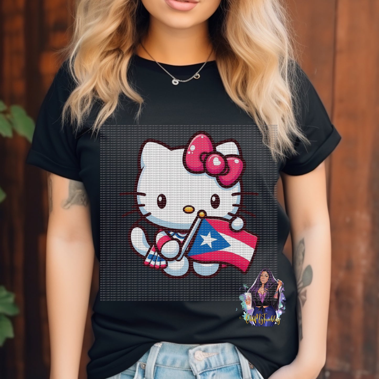 Kitty and Flag DTF