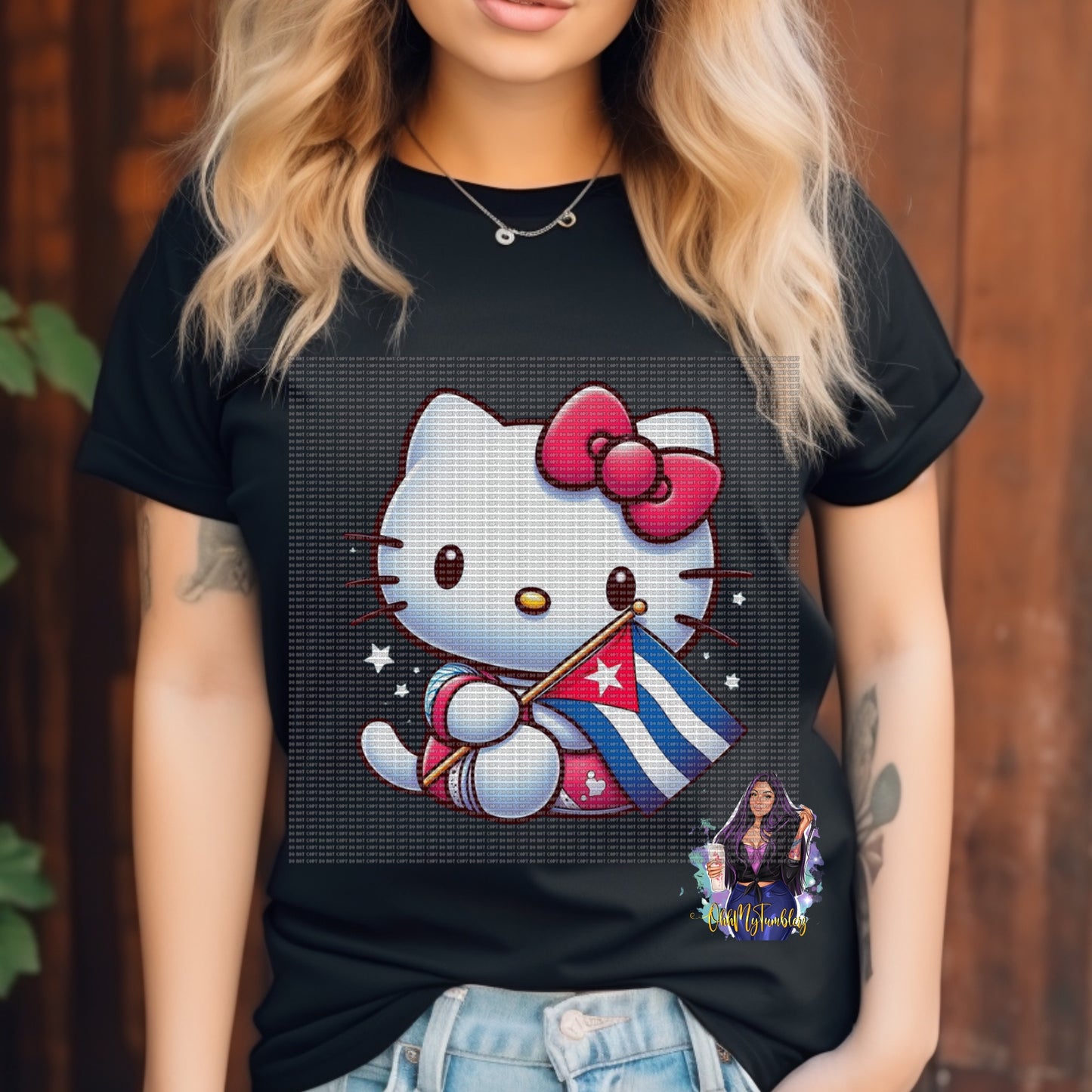 Kitty and Flag DTF